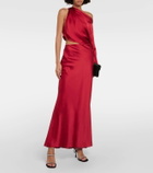The Sei Draped one-shoulder silk satin top