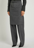 Bettter Hybrid Skirt-effect Wool-blend Trousers Grey