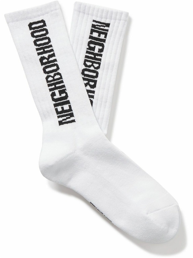 Photo: Neighborhood - Logo-Intarsia Cotton-Blend Socks