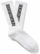 Neighborhood - Logo-Intarsia Cotton-Blend Socks
