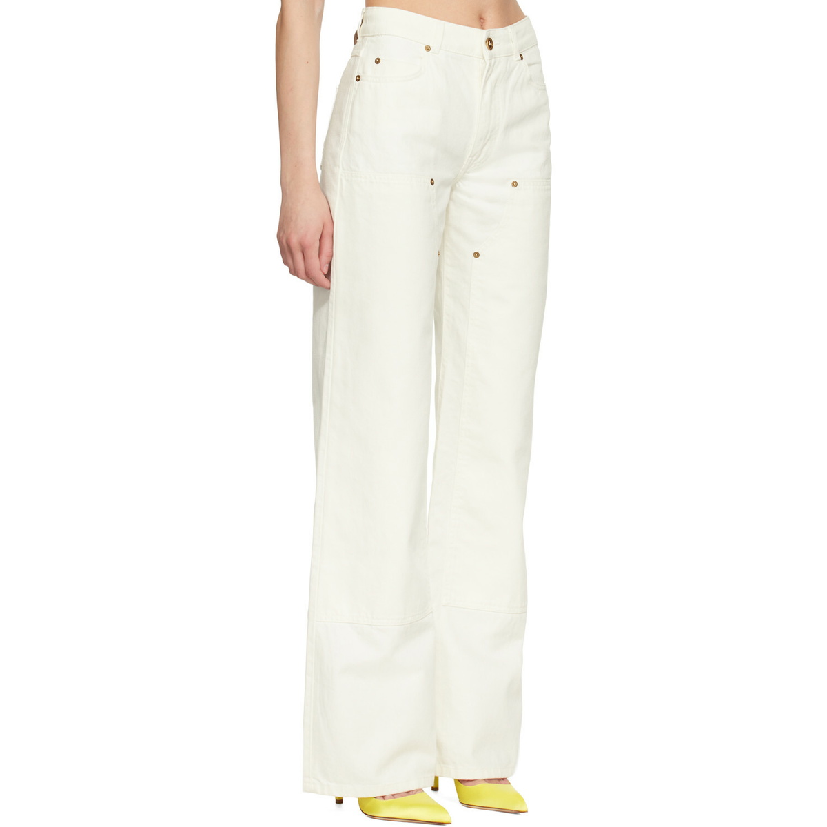 BALMAIN Off-White Loose-Fit Denim Jeans