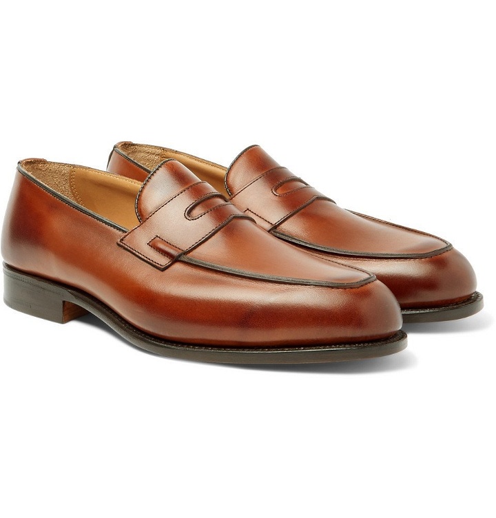 Photo: Tricker's - Blair Burnished-Leather Penny Loafers - Men - Brown