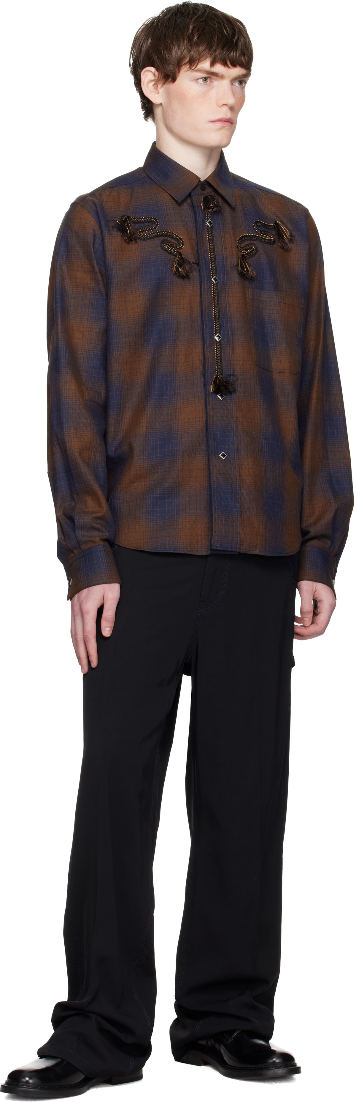 Toga Virilis Black Viscose Twill Trousers