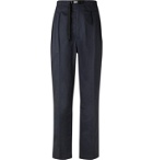 Chimala - Tapered Belted Pleated Cotton-Poplin Trousers - Black