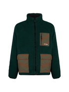MC2 Saint Barth Man Green Sherpa Jacket With Check Patch Pockets