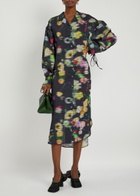 Julia Heuer Fara Floral-print Chiffon Midi Dress Black