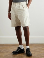 RRL - Hawkes Straight-Leg Pleated Cotton-Twill Shorts - Neutrals