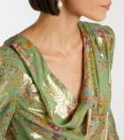 Valentino Draped fil coupé silk-blend lamé minidress