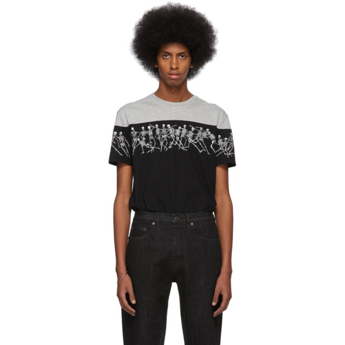 Photo: Alexander McQueen Black and Grey Skeletons T-Shirt