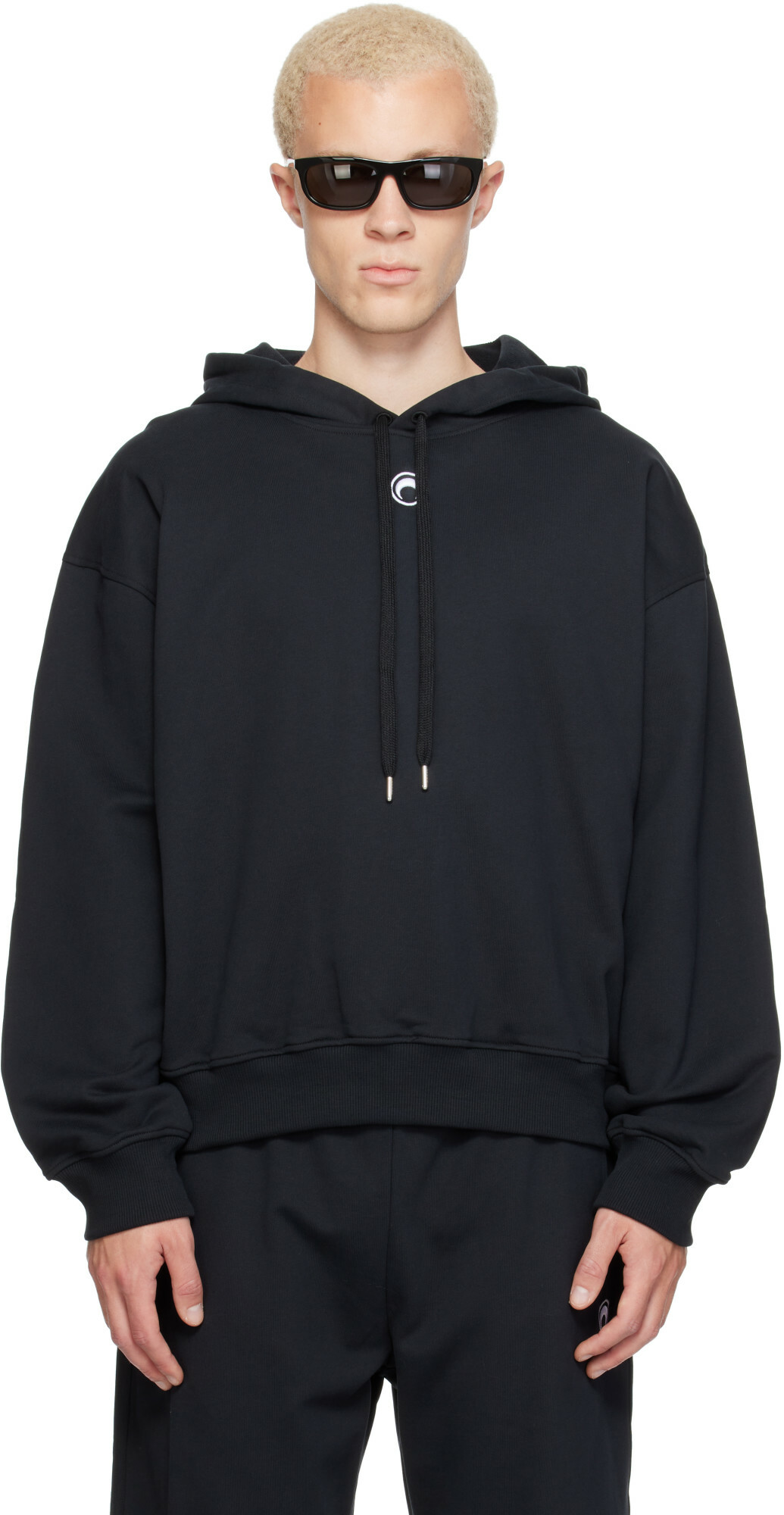 Marine Serre Black Moon Logo Hoodie