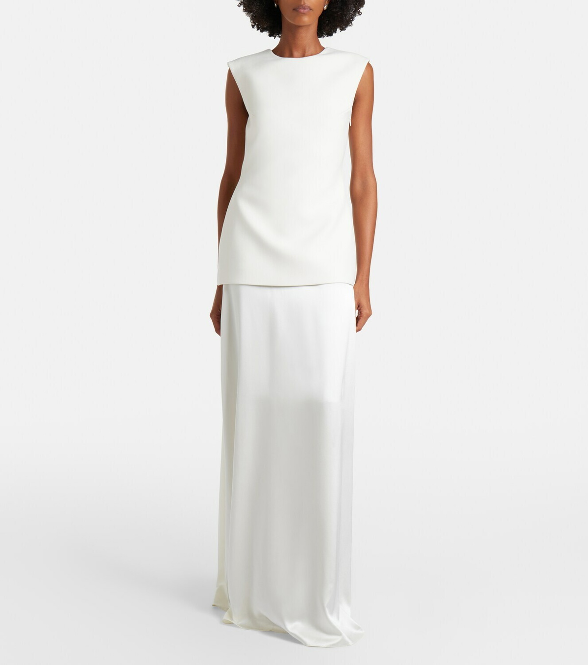 Róhe Silk-trimmed wool-blend gown