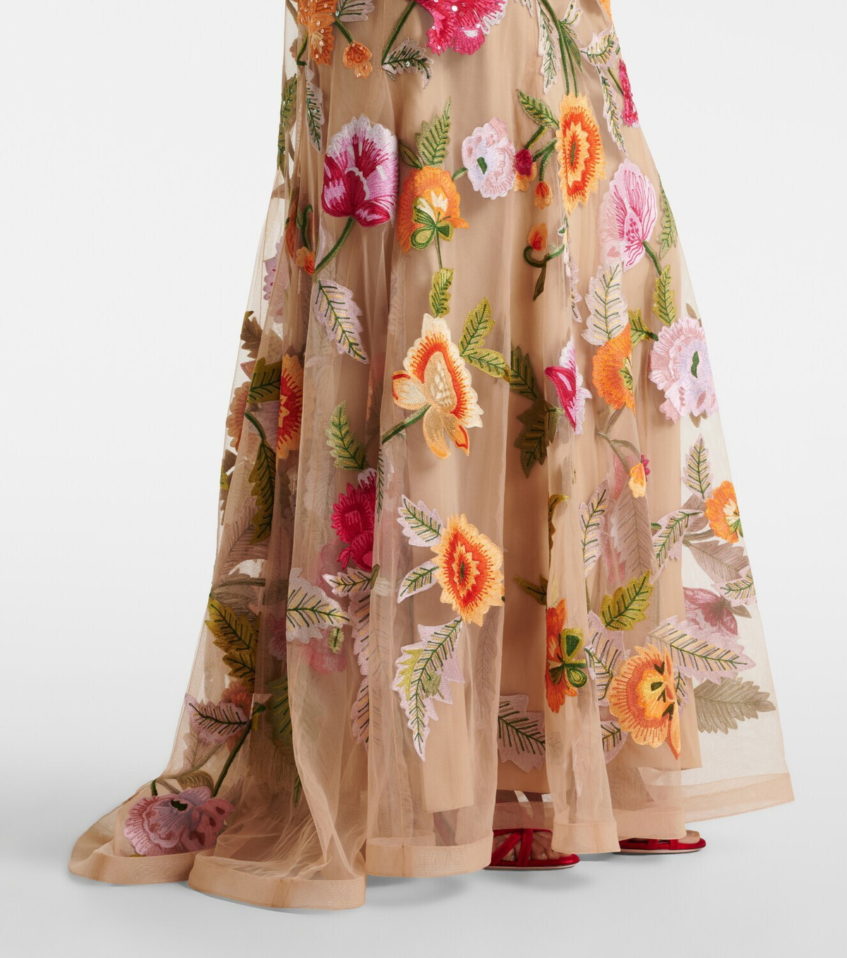 Carolina Herrera Embroidered floral tulle gown