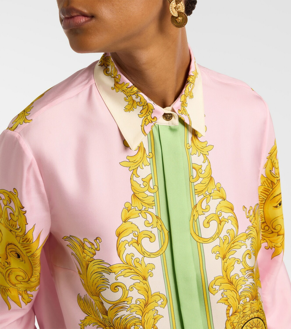 Versace Printed silk twill shirt