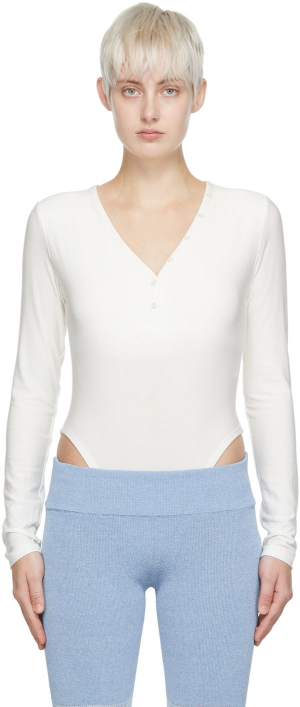 determ; White Rayon Bodysuit