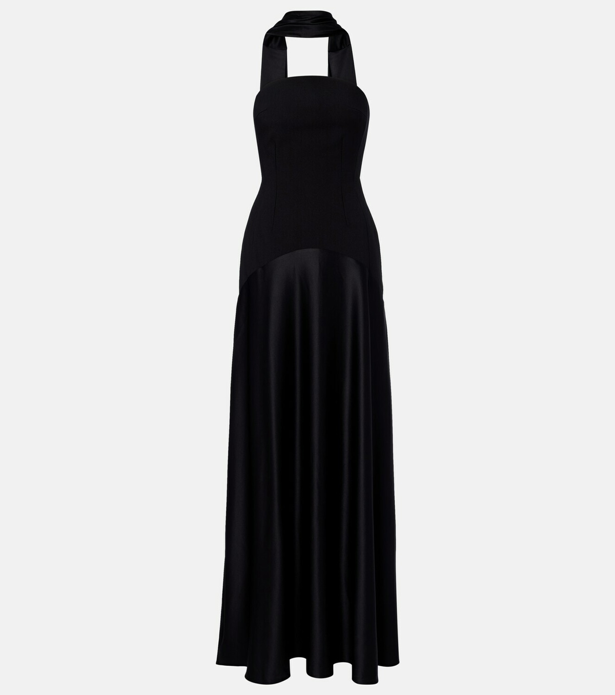 Solace London Mae satin-paneled bustier gown