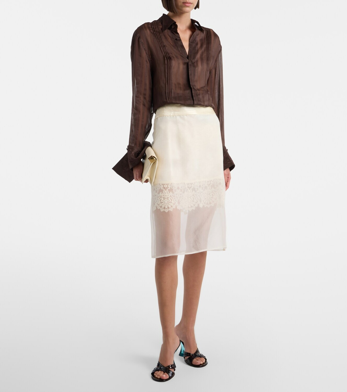 Xu Zhi Embroidered linen and silk shirt