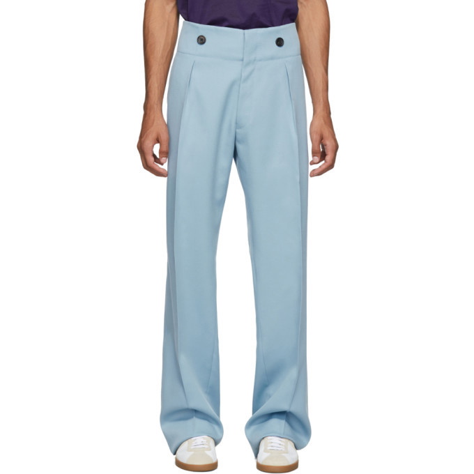 Photo: Lanvin Blue Wool High-Waisted Trousers
