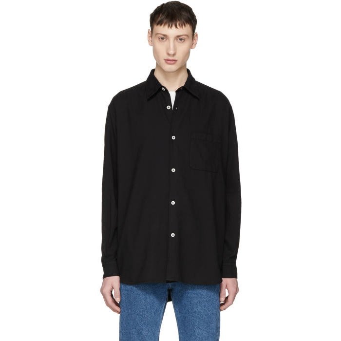 Our Legacy Black Basket Weave Shirt Our Legacy