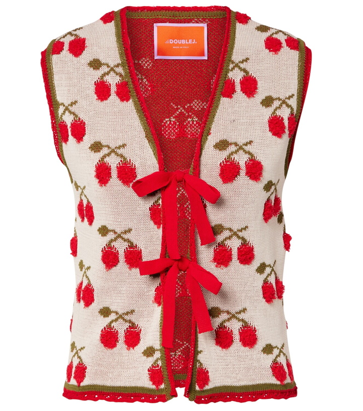 Photo: La DoubleJ Cherry cotton-blend intarsia vest