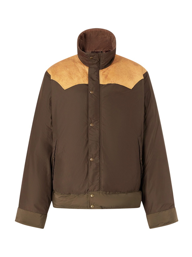 Photo: RRL - Padded Leather-Trimmed Shell Jacket - Brown