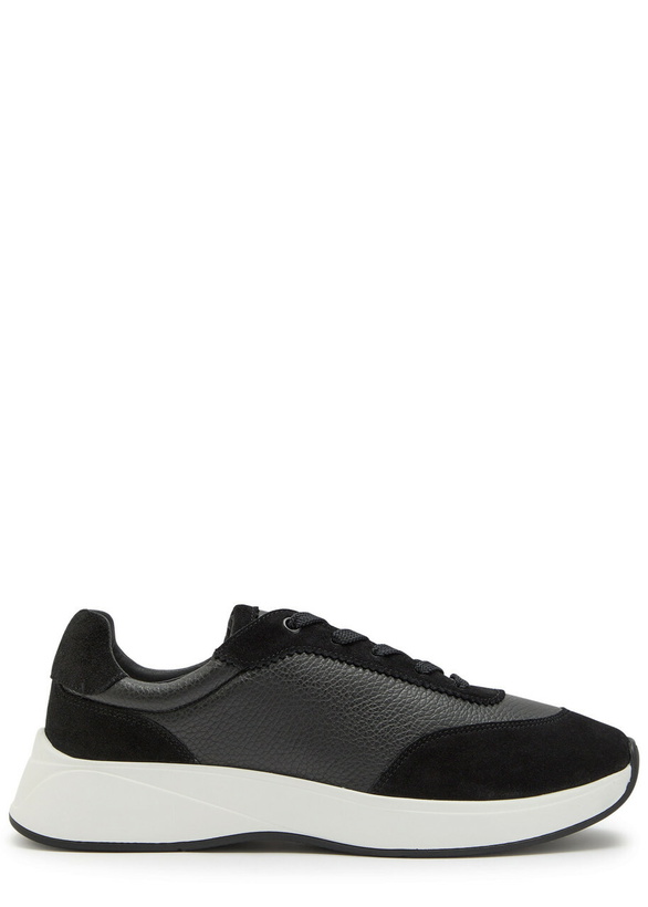 Photo: Jude Llow Maison Panelled Grained Leather Sneakers Black