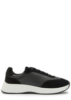 Jude Llow Maison Panelled Grained Leather Sneakers Black