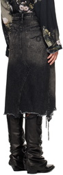 R13 Black Jesse Denim Midi Skirt