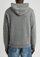 Valentino VLogo Appliqué Hooded Wool Sweatshirt Grey