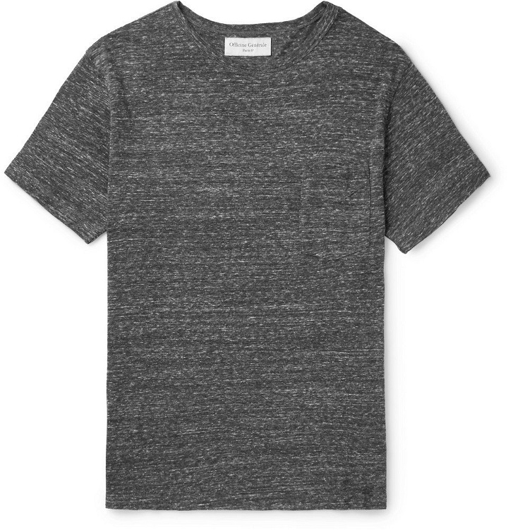 Photo: Officine Generale - Mélange Cotton-Blend Jersey T-Shirt - Men - Gray
