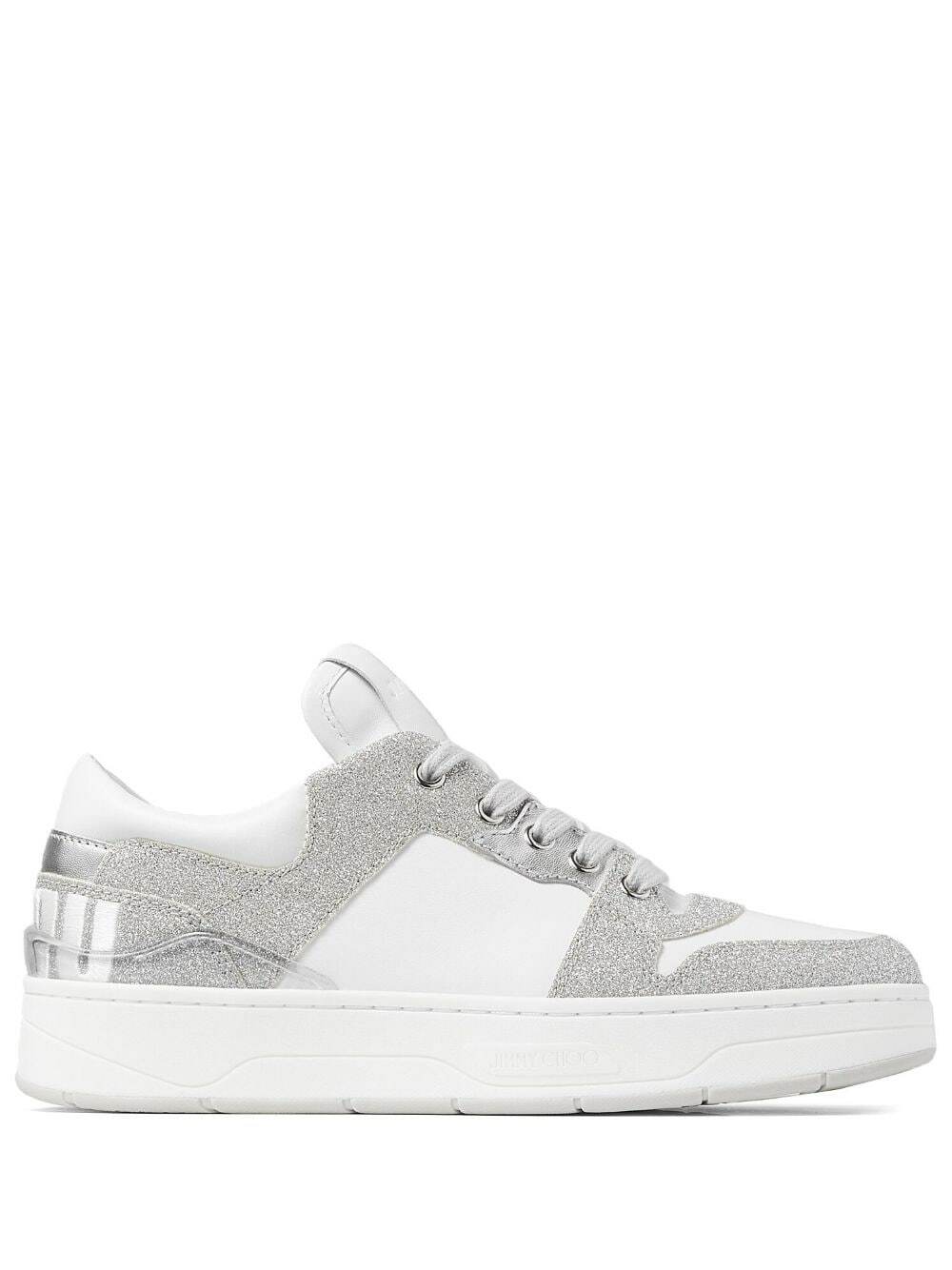 Jimmy Choo Off-White & Pink Diamond X Strap Sneakers Jimmy Choo