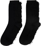 Yohji Yamamoto Black Printed Socks