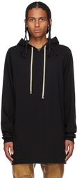 Rick Owens Black Heavy Jersey Hoodie