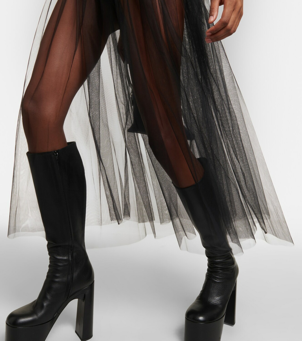 Noir Kei Ninomiya Overlay-tulle maxi dress