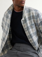 Thom Browne - Pointelle-Knit Cotton and Linen-Blend T-Shirt - Blue