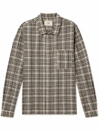 Folk - Checked Cotton and Linen-Blend Flannel Shirt - Neutrals