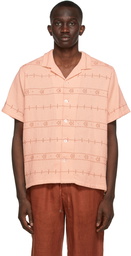 HARAGO Pink Open Woven Lines Shirt