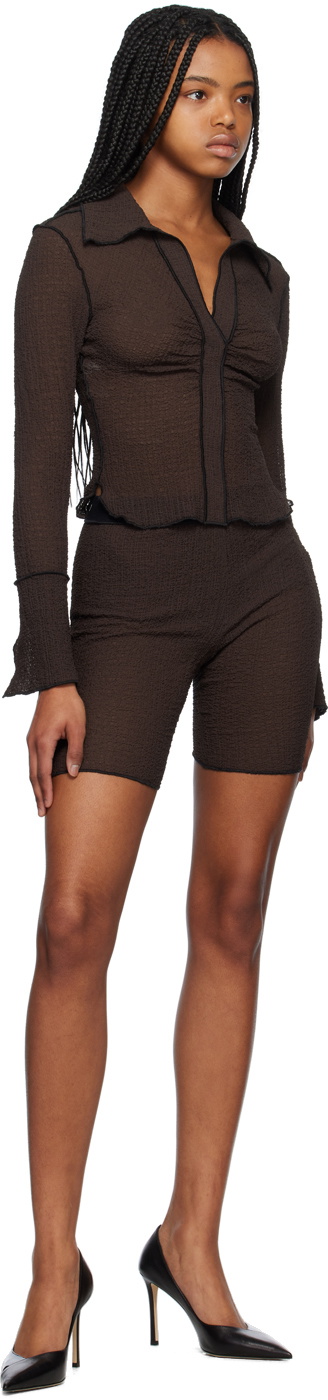 Yuzefi Brown Underlay Shorts