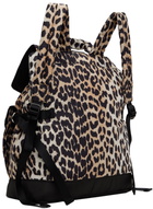 GANNI Black & Beige Leopard Tech Backpack