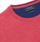 POLO RALPH LAUREN - Logo-Embroidered Honeycomb-Knit Cotton Sweater - Red