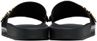 Moschino Black Lettering Logo PVC Pool Slides