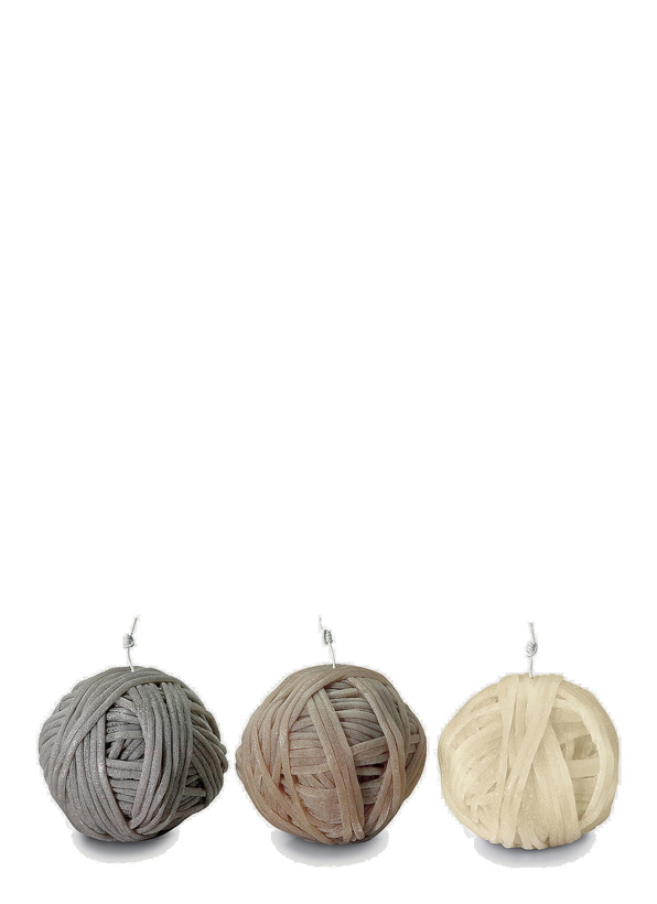 Photo: Three-Pack Gomitolo Candles in Beige