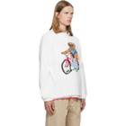 Polo Ralph Lauren White Polo Bear Bike Sweater