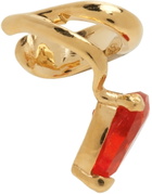Alan Crocetti Gold & Red Nano Alien Right Ear Cuff