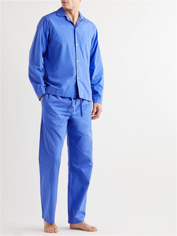 Photo: TEKLA - Organic Cotton-Poplin Pyjama Trousers - Blue