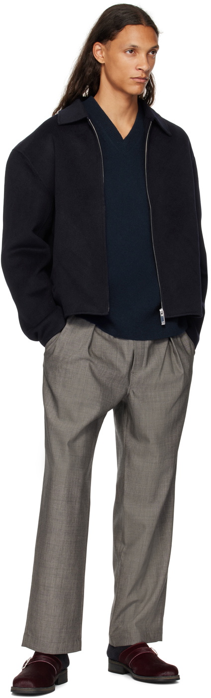 Róhe Navy Double-Faced Wool Jacket
