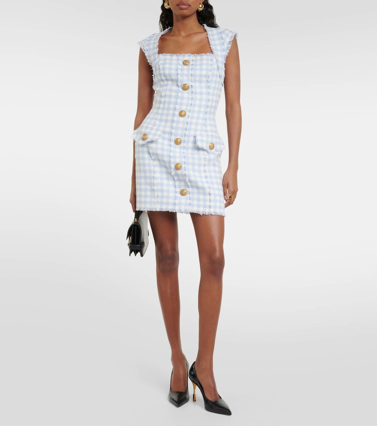 Balmain Gingham tweed minidress Balmain