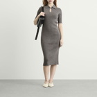 Jil Sander Women's Knitted Polo Midi Dress in London Fog