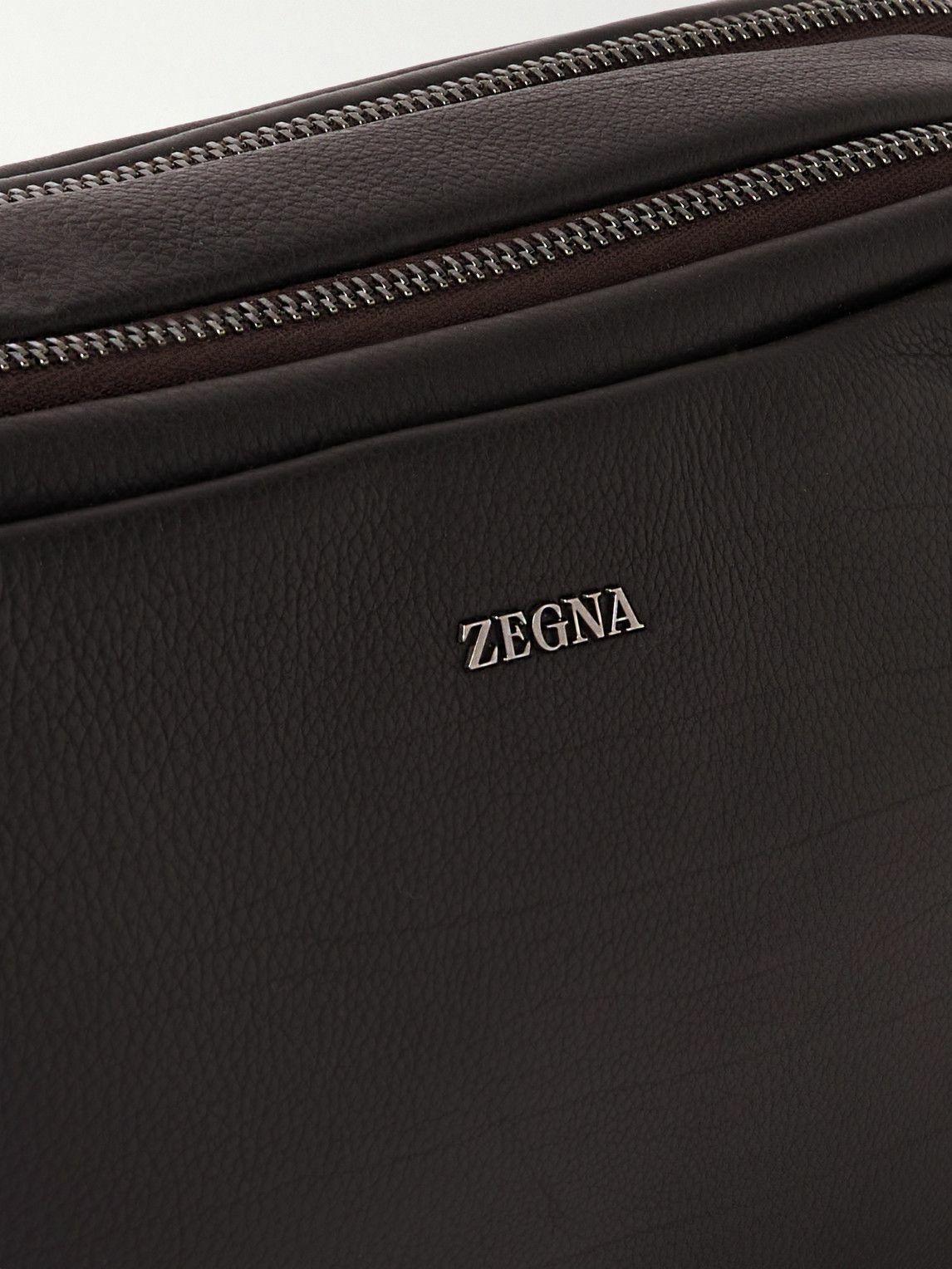 Zegna - Logo-Appliquéd Full-Grain Leather Wash Bag