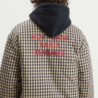 Drôle de Monsieur Men's Check Overshirt With Slogan in Beige