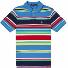 Polo Ralph Lauren Men's Multi Stripe Polo Shirt in New England Blue Muti